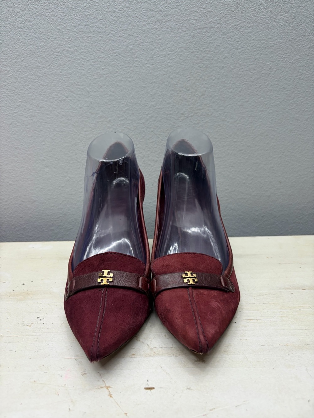 Tory Burch maroon Suede Eliza Pointed Loafer Pumps Size 9.5 - Picture 4 of 8